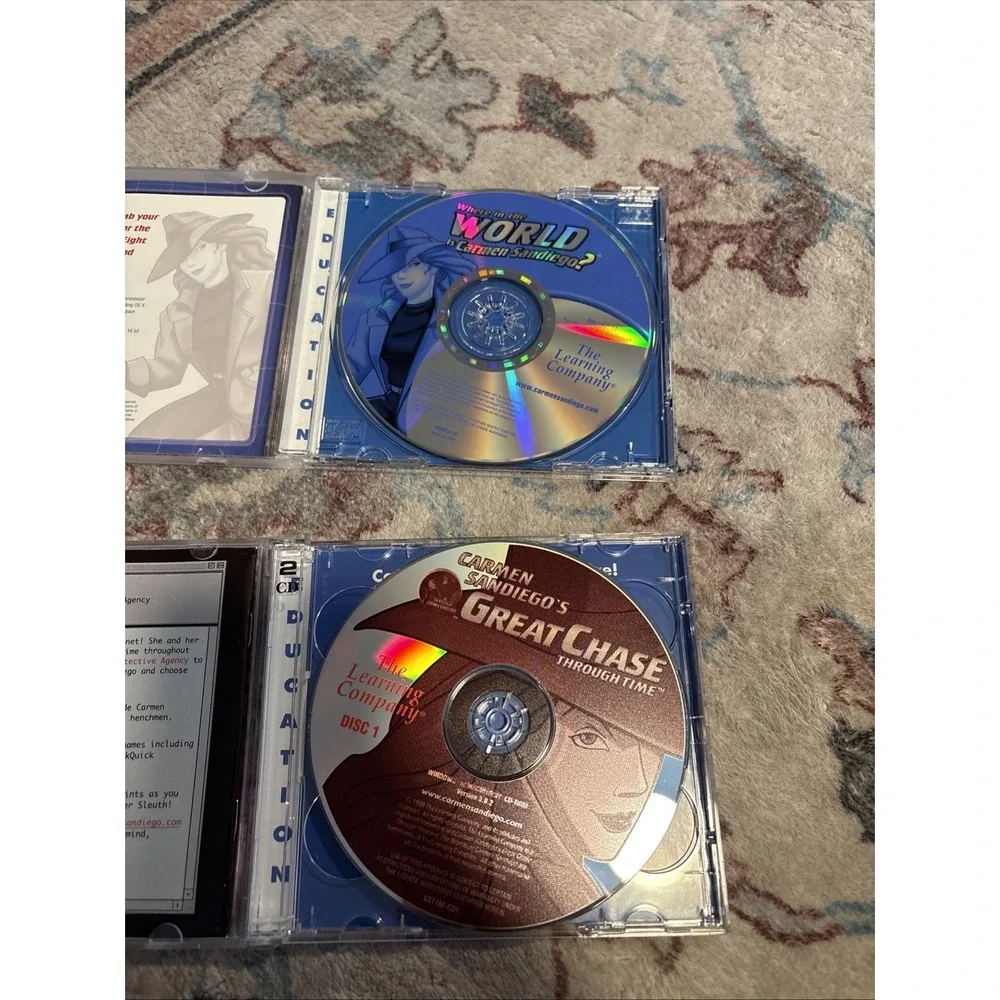 Carmen Sandiego's‎ Great Chase Through Time (PC, 1999) complete used 2-disc game